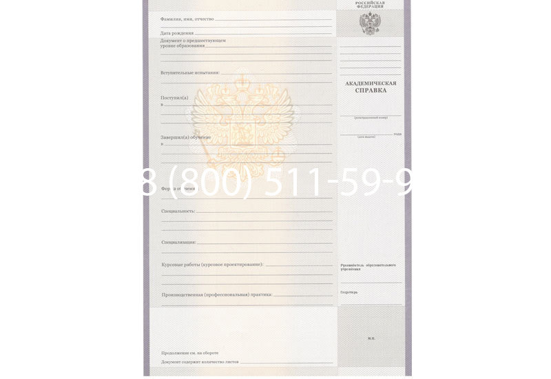 Купить Академическая справка образца 2010-2011 год для колледжа в Комсомольске-На-Амуре Купить Академическая справка образца 2010-2011 год для колледжа в Комсомольске-На-Амуре