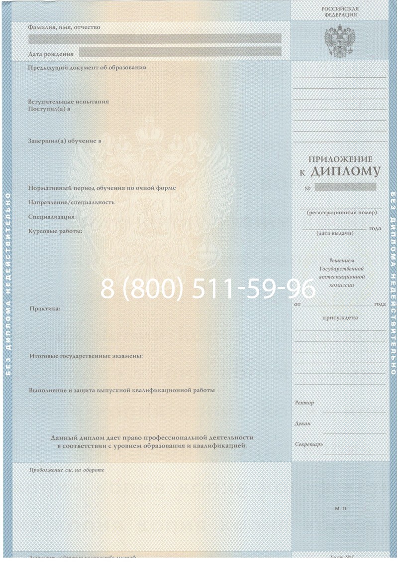 Купить Диплом о высшем образовании 2003-2009 годов в Комсомольске-На-Амуре